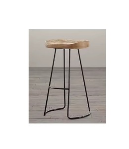 Taburete de madera de diseño hermoso antiguo de madera y hierro mesa auxiliar planta soporte taburete mesa de centro sala de estar Juego de 3 - Product Image 3