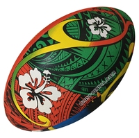 Ballon de rugby gonflable personnalisé promotionnel indien, haute rétention d'air, écologique, durable, en caoutchouc cousu à la main, à prix raisonnable