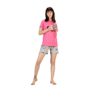 Conjunto de 2 Pantalones Cortos de Manga Corta para Mujer, Cintura Elástica, Tejido de Viscosa Liva, Súper Suaves y Cómodos, Ropa de Dormir Informal con Bolsillos - Product Image 6