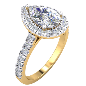 Anillo de diseño clásico de oro de 14 quilates para mujer con 1.36Cts VS Clarity Lab Grown Diamond EF Color Jewelry - Product Image 1