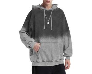 Sweat-shirt à capuche oversize en molleton 100% coton brodé délavé à l'acide, style streetwear décontracté, dégradé hiver, vente en gros - Product Image 3