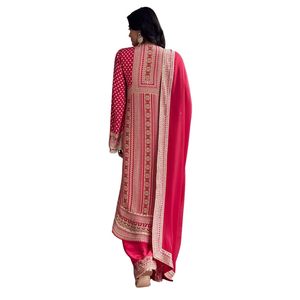 Traje de Kurta Palazzo con estampado rojo carmesí, venta al por mayor, Ropa Étnica para mujer, fábrica de ropa OEM, Proveedor de Ropa a granel, conjunto de moda personalizado - Product Image 5