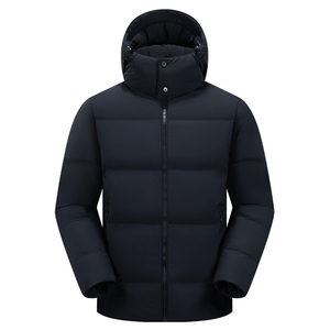 เสื้อโค้ทกาแฟอย่างเป็นทางการของผู้ชายขนเป็ด95% หนังแท้กันน้ำอบอุ่นมีกระดุมปกเสื้อมีฮู้ดตกแต่ง - Product Image 4