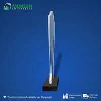 Trophée en acrylique durable Mukesh Enterprise Crest Wave, lettres gravées et imprimées en typographie, récompense élégante pour reconnaissance