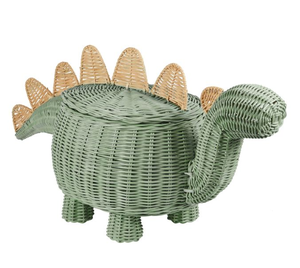 Cesta de Almacenamiento de Mimbre Ecológica de Color Verde Menta con Forma de Dinosaurio para Guardar Juguetes de Niños - Product Image 2