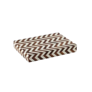 Decorative Resin Work Circle Patterns Jewellery <b>Box</b> <b>Brown</b> and Beige Bone Work Polished Finishing Factory Direct Price - Product Image 2