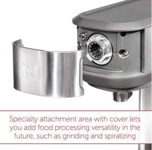 Batteur sur socle électrique haute performance à 3 vitesses, 7 litres, avec batteur plat, crochet à pétrir et fouet, boîtier en fonte (WGSM100S) - Product Image 2