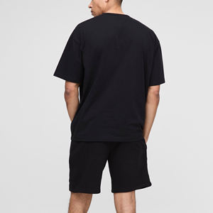 Camiseta y conjunto corto de cuello redondo Boxy Fit de alta calidad para hombre, ropa de entrenamiento y jogging, conjunto de verano ligero de Color sólido transpirable - Product Image 6