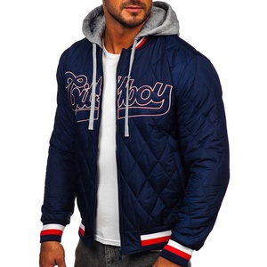 Chaqueta de Lona con Estampado Puff y Revestimiento Personalizado para Hombre, con Capucha y Cuello Alto, Transpirable y Resistente al Viento, para Otoño - Product Image 4