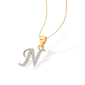 Colgante de Alfabeto de Oro de Lujo con Diamantes, Unisex - Product Image 4