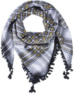 100% coton haute qualité personnalisé hommes Keffiyeh traditionnel Palestine Shemagh écharpe avec motif résille - Product Image 1