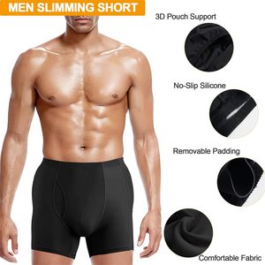 Sous-vêtements pour hommes, caleçons boxer, contrôle du ventre, body shaper, rehausseur de fesses, vêtements de mise en forme avec rembourrage amovible - Product Image 3
