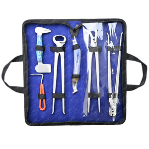Nuevo Kit de herramientas de herrador, pinza de metal para pezuñas, cortador de pezuña, cuchillo afilado de doble punta con bolsa de transporte - Product Image 1