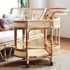 รถเข็นหวายสำหรับใส่เครื่องดื่มทนต่อสภาพอากาศสำหรับลานสวนร้านอาหารโรงแรม - Product Image 5