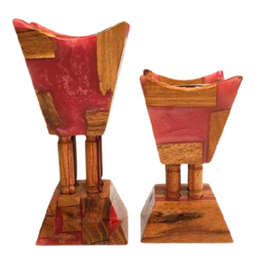 Quemador de Incienso Bakhoor de Madera Hecho a Mano con Resina Epoxi Roja, Ecológico, Religioso, Árabe, de Oriente Medio, Fragancia para el Hogar, Ramadán - Product Image 5