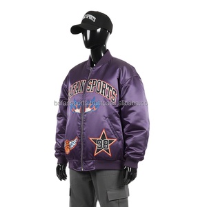 Chaqueta de Satén para Mujer, Tela Suave de Alta Calidad en Color Morado Intenso con Opciones de Personalización de Logotipo Bordado - Product Image 4