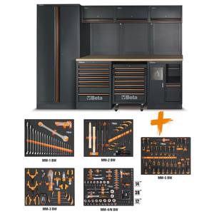 Combinaison de meubles d'atelier BETA avec plateau en acier inoxydable assortis de 268 pièces. Ensemble d'outils Mobilier d'atelier - Product Image 1