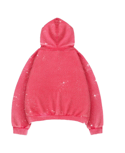 เสื้อมีฮู้ดแบบซิปด้านหน้าสำหรับทุกเพศเสื้อฟลีซสีดำระยิบระยับทันสมัยตามสั่งสำหรับฤดูหนาวผ้าคอตตอน100% - Product Image 5