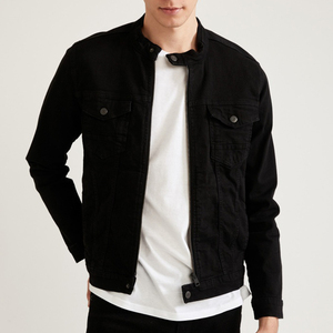 Chaqueta vaquera personalizada de alta calidad, de diseño elegante chaqueta vaquera, chaqueta ajustada negra para hombre - Product Image 6