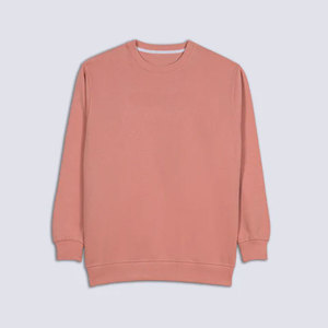Pull-over unisexe à col rond, couleur unie, coupe classique, tricoté, style décontracté, rose bonbon, manches longues - Product Image 1