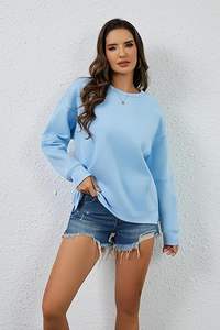 Sweat surdimensionné décontracté col rond hauts pullover chemises à manches longues à la mode automne mode vêtements 2025 pour les femmes conception douanière - Product Image 3