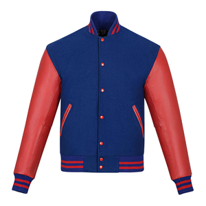 Rohzen Sports RS-VJ-32 <b>Men's</b> Winter Eco-Friendly Breathable Waterproof Polyester/Cotton Varsity <b>Jacket</b> <b>Letter</b> Front Embroidery - Product Image 1