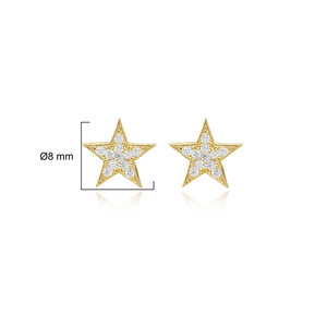 CZ Stone Star Design Wholesale <b>Silver</b> <b>Stud</b> Earrings Turkish Wholesale 925 Sterling <b>Silver</b> Women Jewelry - Product Image 2