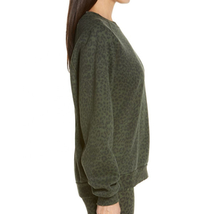 Conçu sur mesure dames ajusté sweat à manches longues imprimé léopard O cou pull Jersey grande taille pour tous automne hiver - Product Image 5