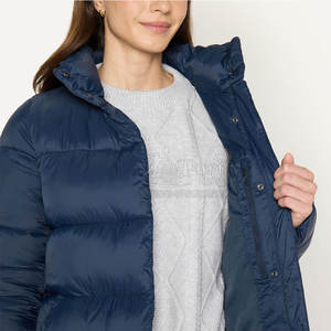 Couleur personnalisée Marque Privée Meilleur Prix Femmes Longue Veste Rembourrée en Coton Hiver à Vendre en Ligne - Product Image 4
