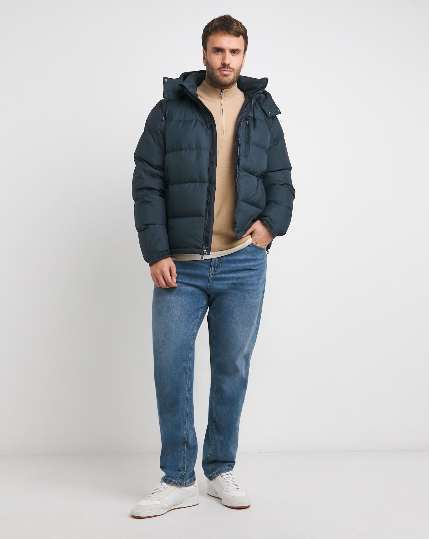 Men's Jackets Winter Fashion Custom Design Navy Blue Color Winter