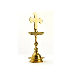 Solid Brass Brilliant Church Tall Crucifix Hot Sale Christmas Decoration Luxury Brass Ornaments Jesus Crucifix Cross