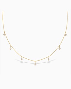 Collar colgante Kite Drop con diamante natural de 0.45 ct, color G-H, claridad VS, oro macizo de 14K para mujer, moderno y para llevar en capas. - Product Image 2