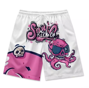 Pantalones cortos de verano personalizados con encaje ecológico, logotipos bordados por sublimación, patrón sólido - Product Image 5