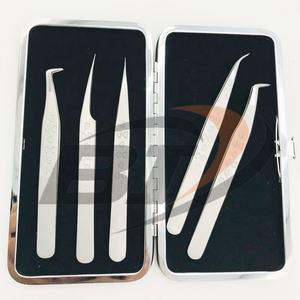 Pinzas de extensión de pestañas individuales profesionales de etiqueta privada Herramienta DE BELLEZA DE ACERO INOXIDABLE sostenible con estampado de corazón - Product Image 5