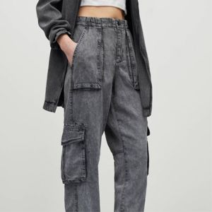 Pantalon cargo pour femmes personnalisé en usine pantalon utilitaire décontracté de danse droite pour dames - Product Image 2