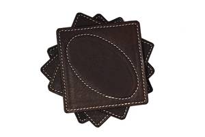 Esteras de escritorio de cuero genuino antideslizantes resistentes al calor a prueba de agua posavasos de cuero posavasos individuales - Product Image 3