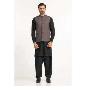 Chaleco Formal para Hombre Color Moka, Chaleco de Poliéster y Cuero con Decoración de Botones, Logotipo Personalizado, Uso en Exteriores de Verano - Product Image 6