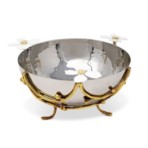 Bol de service de forme ronde en métal martelé polyvalent en métal de haute qualité pour fruits, salades, desserts et salades - Product Image 2