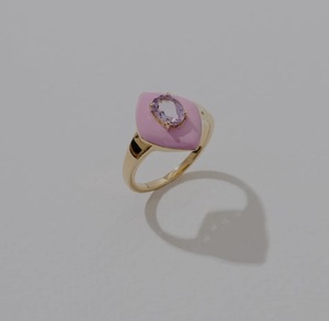 Chunky Rose Quartz <b>Statement</b> <b>Ring</b> S925 14K Gold Plated Pink Crystal OEM ODM Custom Wholesale Thailand - Product Image 1