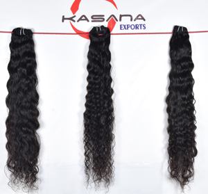 Extensions de cheveux humains à double trame machine à prix abordables Vente en gros Alignés sur cuticules tissage indien faisceau brut bouclé traitement aucun - Product Image 2