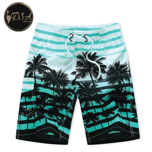 กางเกงขาสั้นชายหาดสำหรับผู้ชายชุดว่ายน้ำสำหรับผู้ชายกางเกงขาสั้นสำหรับฤดูร้อน100% ผิวสีพีชพิมพ์ลายโพลีเอสเตอร์ - Product Image 2