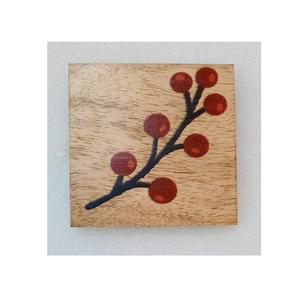 Ensemble de supports de sous-verres en résine et bois de taille personnalisée support de sous-verre en résine de forme carrée pour la maison - Product Image 4