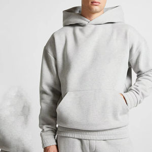 Alta calidad 500 Gsm Fleece Streetwear chándal de gran tamaño de pierna recta Joggers hombres chándal conjunto de chándales de lana - Product Image 6