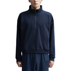 Wholesale High Quality <b>Men's</b> <b>Half</b> <b>Zip</b> Quarter <b>Zip</b> Pullover Sweatshirts Custom Logo Embroidered Heavyweight <b>Fleece</b> Long Sleeve - Product Image 3