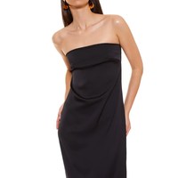 Nouvelle Arrivée 2025 – Robe Longue Plissée en Satin Tissé Naturel pour Femme, Qualité Supérieure, Sexy, Fermeture Éclair au Dos, Motif Uni, Sans Manches