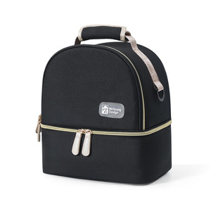 Stylish Floral Mommy Lunch <b>Bag</b> <b>with</b> Dual <b>Compartments</b> Insulated Waterproof Portable <b>Tote</b> for Work School Travel - Product Image 1