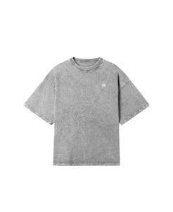 เสื้อยืดวินเทจสำหรับผู้ชายผ้าคอตตอน100% โอเวอร์ไซส์ทรงหลวมผ้าคอตตอนซักด้วยกรดออกแบบโลโก้ได้ตามต้องการ