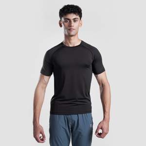 เสื้อยืดออกกำลังกาย GA Power Tee ผ้าโพลีเอสเตอร์ 100% น้ำหนักเบา แบบถัก สีดำ พิมพ์ลายสกรีน คุณสมบัติแบบรัดรูป พิมพ์ลายด้วยเทคนิคซิลค์สกรีน - Product Image 1