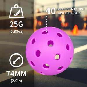 Balle de pickleball extérieure durable décorée de 40 trous en plastique USAPA certifiée personnalisable pour l'entraînement sportif - Product Image 5