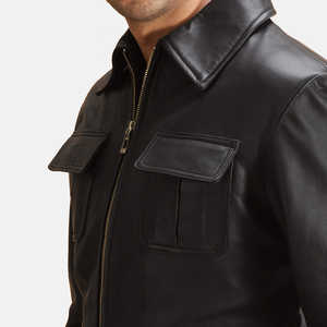 Chaqueta de Invierno para Hombre de Diseño Superior, Cuello Alto, Manga Larga, 100% Cuero de Alta Calidad, Personalizable, Precio Razonable, Impermeable - Product Image 4